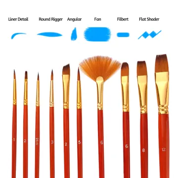 7pcs/set Art Paint Brushes Set Round & Flat & Filbert & Fan Tips  Professional Drawing Paintbrushes Nylon Hair Wooden Handle for Watercolor  Acrylic Oil Gouache Face Body Painting for Artists Adults Stu 