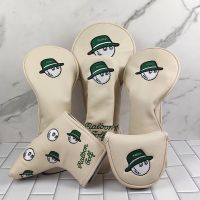 ★NEW★ Exported to Japan and South Korea malbon fisherman golf cap set No. 1 wood set club head protective cover beige