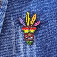 Anime Crash Bandicoot Mask Badge Game Character Brooch Bag Clothing Pin Accessories Wholesale Gifts for Friends Fashion Brooches Pins