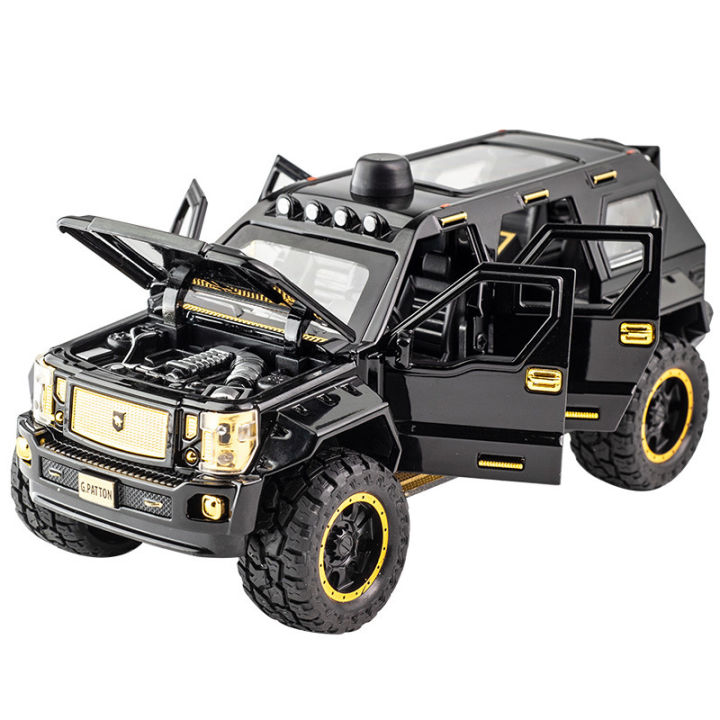 1-24ใหม่-chariot-george-barton-รถรุ่นรถหุ้มเกราะเสียงของเล่นรถ-diecast-ของเล่นรถ-hummer-off-road