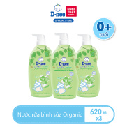 Combo 3 Nước rửa bình sữa D-nee Organic 620 ML
