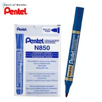 Pentel ปากกาเคมี ปากกา Permanent เพนเทล N850 - หมึกสีน้ำเงิน (กล่องละ 12 ด้าม)