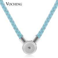 Vocheng 8 Colors Genuine Leather 18mm Ginger Snap Button Magnet Clasp Pendant Necklace NN-394