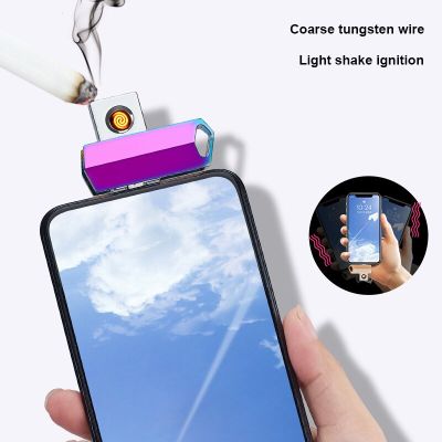 ZZOOI Type-C Mobile phone lighter Portable Electronic Rechargeable Windproof Smoking Accessories Tools Multicolor Lighters