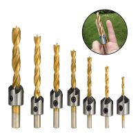 High quality 4pcs/7pcs HSS 3-10mm Countersink Drill Bit Set Titanium Coated Wood Drill Bit With Hex Key Chamfer Drill Bit