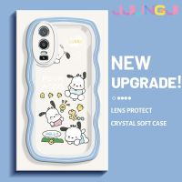 Jjlingji เคสสำหรับ VIVO Y76 5G Y74s Y76s 5G เคสโชคดี Pochacco มาการอนคลื่นเคสมือถือกันกระแทกแบบใสนิ่มเคสโปร่งใสลายกล้องถ่ายรูปสร้างสรรค์ซิลิกาเจลฝาครอบป้องกัน