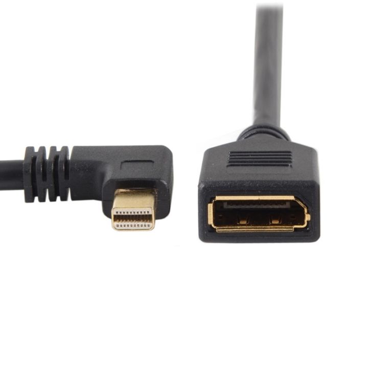90-degree-right-left-up-down-angled-cable-mini-dp-displayport-to-displayport-female-cable-for-displays-monitors-25cm-cable