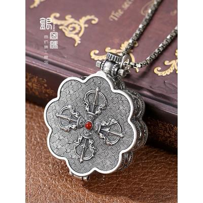 Original Lotus มงคลหกตัวอักษร Mantra Gawu กล่องจี้ S925เงินสเตอร์ลิงผู้ชายและผู้หญิง Amulet สร้อยคอมงคลโชคดี