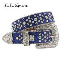 ✹ Punk Rock Rhinestone Belt Fashion Luxury Diamond Pin Buckle For Men Designer Cowgirl Cowboy Bing Belts Strap For Jeans