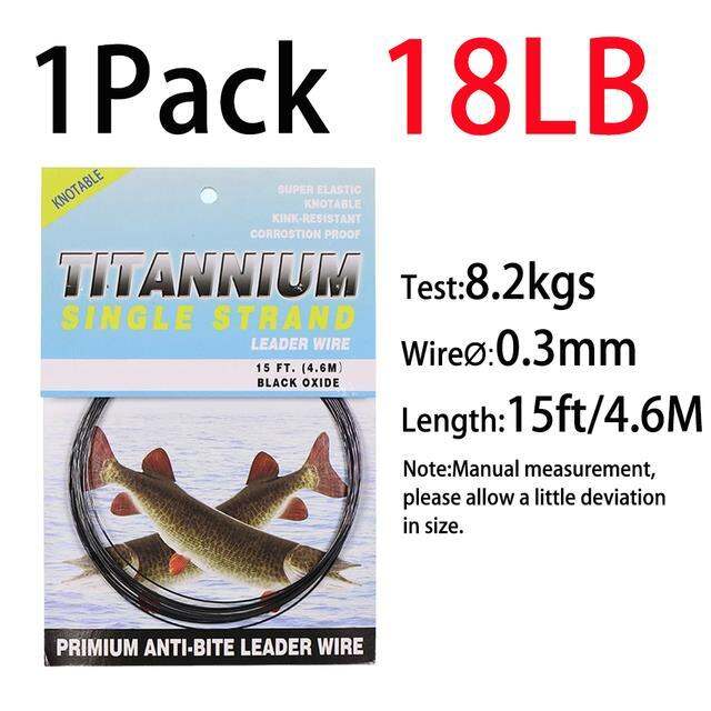 สายตัวนำนิกเกิลไทเทเนียมสำหรับตกปลา-6lb-124lb-ทนต่อการงอเอ็นตกปลาสำหรับปลาทูน่าไพค์เกมใหญ่อุปกรณ์ตกปลาทะเล