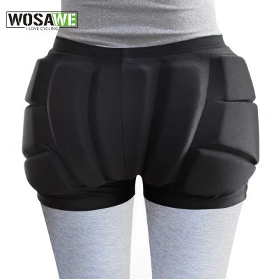 WOSAWE กางเกงขาสั้นสำหรับขี่สโนว์บอร์ด,กางเกงขาสั้นป้องกันสะโพกสำหรับเด็กโรลเลอร์สเก็ตสกีฮอกกี้ขี่จักรยาน