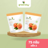 [ขนาดใหม่] Greenday Crispy peach พีชอบกรอบ 75 กรัม แพ็ก 2 ซอง