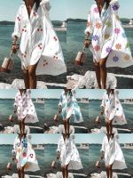 Summer Dress Womens Spot Print Large Swing 2023 Quick Sell New European and American Womens Fashion Womens Large Shirt