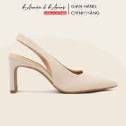 Giày cao gót nữ Janie Pumps Heels dáng Slingback gót dẹt 7p mũi nhọn