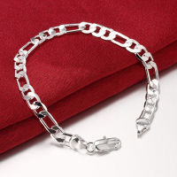 【Cw】4MM 6MM 8MM 925 Silver Men celet Chain For Men ashion Jewelry Gift