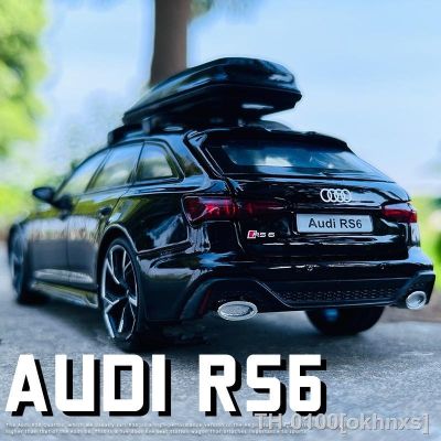 ❒ 1/32 audi rs6 liga avant station wagon modelo de carro diecastas brinquedo desportivo simulação som e luz crianças presentes