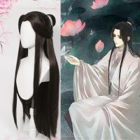 อนิเมะอย่างเป็นทางการจากสวรรค์วิกผมคอสเพลย์ Xie Lian วิกผมสีดำ Tian Ci Fu Hanfu วิกวิกผมคอสเพลย์ Xielian + ตาข่ายคลุมผมสำหรับใส่วิก