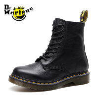 รองเท้าบูทมาร์ตินมาร์ติน1460สำหรับผู้หญิง,รองเท้าบูทหนังวัวอ่อน Sepatu BOOT Pendek หนังอังกฤษหัวกลมรองเเท้าบูทจักรยานยนต์