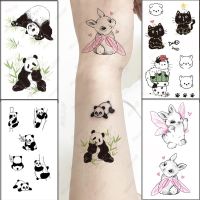 【YF】 Tattoo Sticker Body Art Black White Drawing Little Element lovely panda animal Water Transfer Temporary Fake tatto flash tatoo