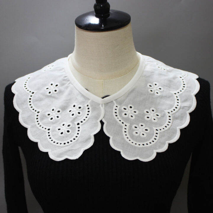 new-white-shawl-doll-fake-collar-female-shirt-hollow-false-collar-ladies-detachable-decorative-fake-collar-lapel-blouse-wrap