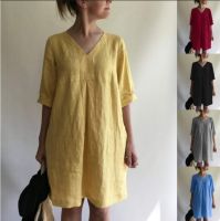 Women Clothing Dress for Women Vintage Y2k Clothes Summer Fashion Casual Streetwear Cotton Linen Comfortable Vestido De Festa