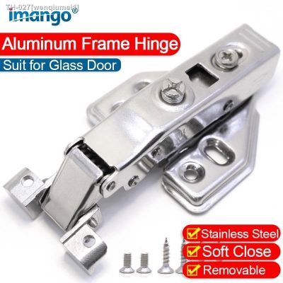 ✻□ Aluminum Metal Frame Hinge Bathroom Kitchen Wine Cupboard Shoe Cabinet Wardrobe Bookcase Display Furniture Glass Door Hinges