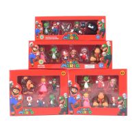 6 ชิ้น/เซ็ต Super Mario Bros PVC รูปการกระทำของเล่นตุ๊กตารุ่น Luigi Yoshi Donkey Kong เห็ดสำหรับเด็กของขวัญวันเกิด