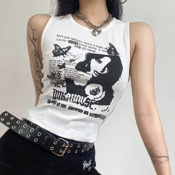 Aesthetic Graphic Cyber Y2K Streetwear Chic Sleeveless Tank Crop