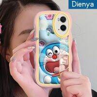 เคส Dienya สำหรับ OPPO เคส A36 A76 A96ลายการ์ตูนดอกไม้3D ลายคลื่นโดราเอมอนเคสมือถือกันกระแทกแบบใสนิ่มเคสโปร่งใสลายกล้องถ่ายรูปฝาครอบป้องกันซิลิกาเจล