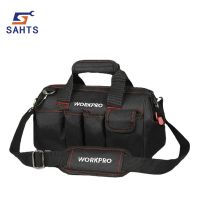 SAHTS 12/14/16/18 inch Tool Bag 600D Polyester Electrician Shoulder Bag Tool Kits Bag Multi Bag Men Crossbody Bag for Tools