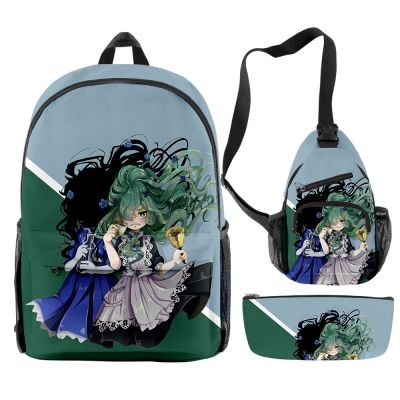 Popular Cartoon Shadows House Anime 3pcs/Set Backpack 3D Print School Student Bookbag Anime Laptop Daypack Chest Bag Pencil Case
