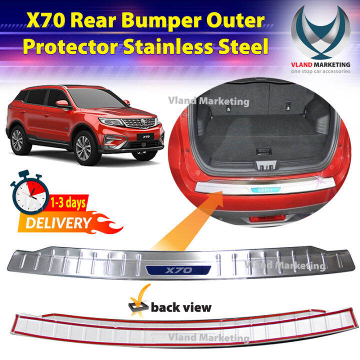X70 2018Present Rear Bumper Outer Protector Stainless Steel Lazada