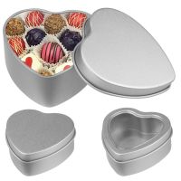Metal Storage Tin 2oz Jar Candy Box Love Dessert Craft Silver Baking Heart Shaped Chocolate Cake Pan Candle Container Mold Mould Storage Boxes