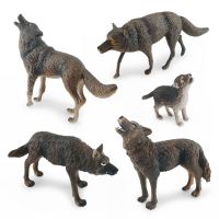 Simulation Wolf Figurines Animals Action Figure Wild Life Models Toys for Children Kids Howling Prey Wolf Figures Collection Toy