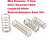 304 Stainless Steel Compression Spring Return Spring Steel Wire Diameter 3.5mm Outside Diameter 18mm Length 20-50mm