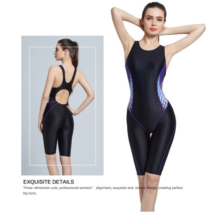 professional-swimwear-knee-length-comition-swimsuit-racing-suit-women-quick-dry-swimsuits