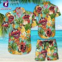 Aolzbiip49h 2022 หลวมBreathable 3Dพิมพ์อินเทรนด์แฟชั่นMuppetเสื้อฮาวายBeach Partyเสื้อแขนสั้นฤดูร้อนชายเสื้อ