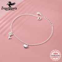 Trustdavis 925 Sterling Silver Sweet Heart Luck Thin Chain Bracelet For Women Wedding Birthday Fine S925 Jewelry DS4065