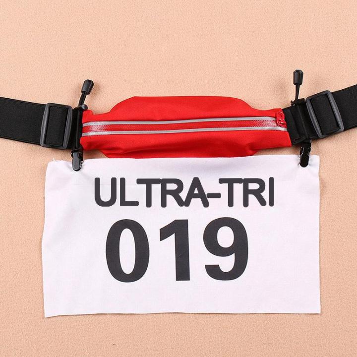 ultra-tri-ที่ถอดออกได้ผ้าคลุมติดหมายเลขจำนวนผ้าคลิปยึดหัวเข็มขัด-marathon-triathlon-เข็มขัดใส่วิ่งแถบคาดท้องกีฬากลางแจ้ง