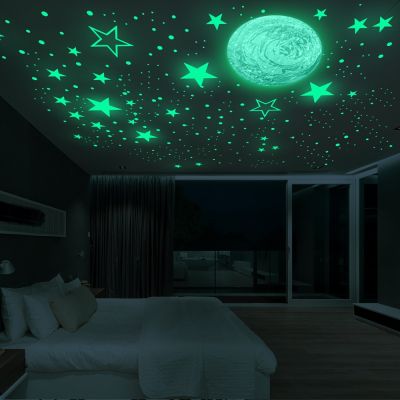 [COD] HZY913-A hand-painted Pluto luminous stars creative wall stickers childrens room decoration