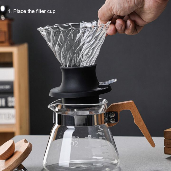 เครื่องมือเทน้ำหยดสำหรับบาริสต้าตัวกรองที่ทำกาแฟที่ดริปกาแฟ-cangkir-kopi-kaca-ที่กรองกาแฟใช้ซ้ำได้มากกว่าการต้ม