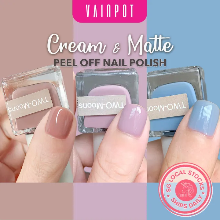 Vainpot-SG] TWO MOONS Peel Off Water Based Cream/ Matte Nail Polish | NO  Chemical Smell | Fruity Scented | Lazada Singapore
