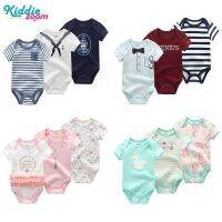 Kiddiezoom 3pcs Newborn Breathable Clothes 0-12m New Born Baby Clothes Set Onesies For Boy Romper Outfit Pajama