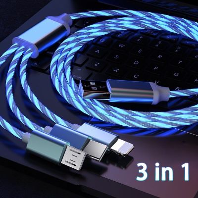 Chaunceybi 3 1 Fast Charging Glowing USB Type C Cable iPhone Charger