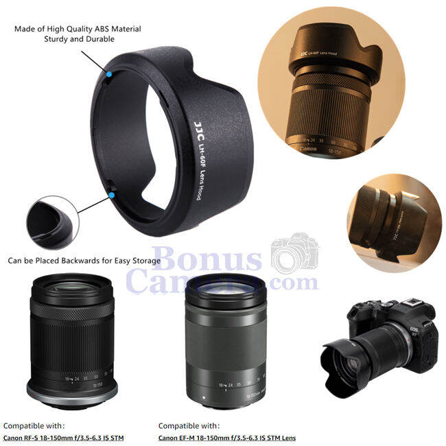 ฮู้ดสำหรับเลนส์แคนนอน-rf-s-18-150mm-f3-5-6-3-is-stm-ef-m-18-150mm-f-3-5-6-3-is-stm-ใช้แทน-ew-60f-canon-lens-hood