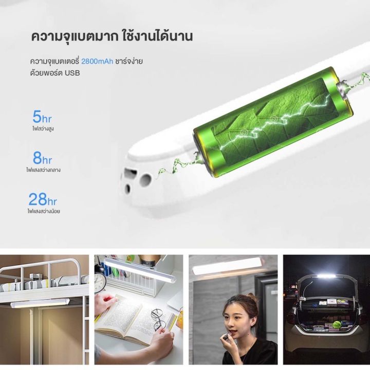 ัyongthai-โคมไฟ-แม่เหล็ก-led-หรี่ไฟได้-ชาร์จusb-ปรับไฟได้3แสง-8-ชั่วโมง-หากใช้ไฟสว่างสูง