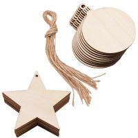 【YF】✚♕✢  10pcs Ornaments Star Blank Wood Tags New Year Xmas Hanging Pendant