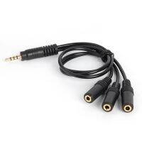 【HOT】 32cm Audio Splitter 3.5mm 3/4 Pole Small Size Gold-Plated Plug Male to 3 Output Stereo Female