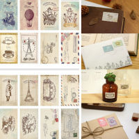 hedeguoji?2pcs Scrapbook Note Paper Retro Tower Flower Stamps Stickers Decoration Sticker