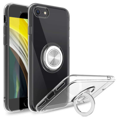 IPhone SE 2020 กรณี,iPhone 8 กรณี iPhone 7 กรณี,ผู้ถือแหวนบางพิเศษขากันกระแทกป้องกันรอยขีดข่วนป้องกันล้างกรณี TPU อ่อนสำหรับ iPhone SE 2020/iphone8/iphone7